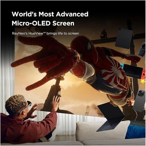 متوافق مع RayNeo Air 3S Ar Glasses 3D HD Private Cinema 3Rd Generation Pocket TV AR النظارات الذكية للهاتف المحمول وآلة ألعاب الكمبيوتر in Kuwait