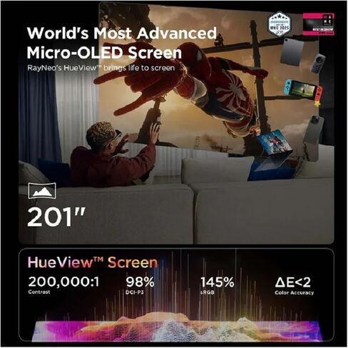 Air 3S AR Glasses Micro OLED Screen Display 3D HD Private Cinema Pocket TV Compatible for Mobile Phone Computer Game Machine(with Pocket TV) in Saudi Arabia
