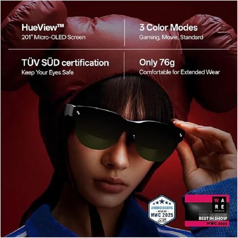 Air 3S AR Glasses Micro OLED Screen Display 3D HD Private Cinema Pocket TV Compatible for Mobile Phone Computer Game Machine(with Pocket TV) in Saudi Arabia