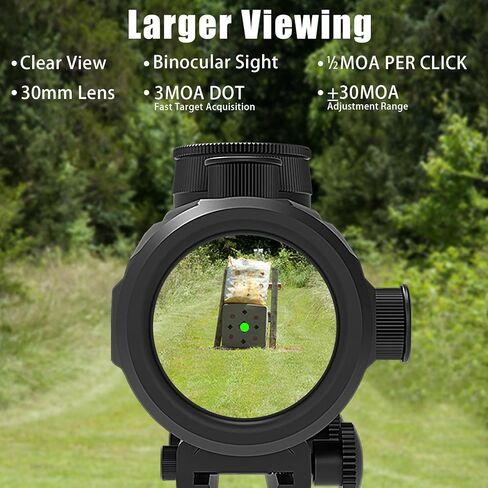 UUQ Tactical 1x30mm Reflex Green/Red/Blue 3 MOA Dot Sight with Dichroic Multi-Layer Coating, High Light Transmission Optic Lens, Dual Wide Rifle Scope,Fits 11/20mm Rail Mount in Saudi Arabia