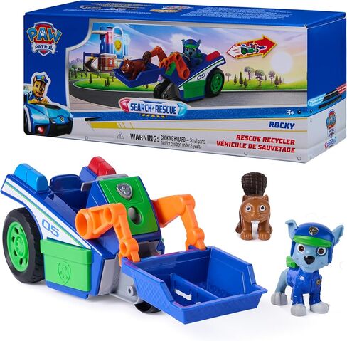Paw Patrol: Search & Rescue, Rocky Rescue Recycler Vehicle with 2 Figures, Toy Car with Pull-Back Action, Kids Toys for Boys & Girls Ages 3+ in Kuwait