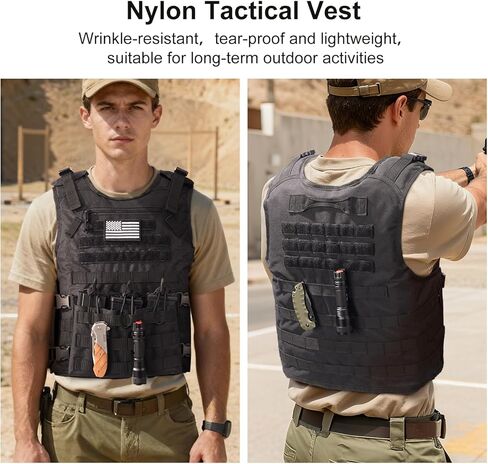 سترة خارجية مع حقيبة بسحاب قابلة للتعديل، سترة مولي سريعة الإصدار مع ثلاث أكياس ماج قابلة للإزالة، سترة خارجية سوداء in Kuwait