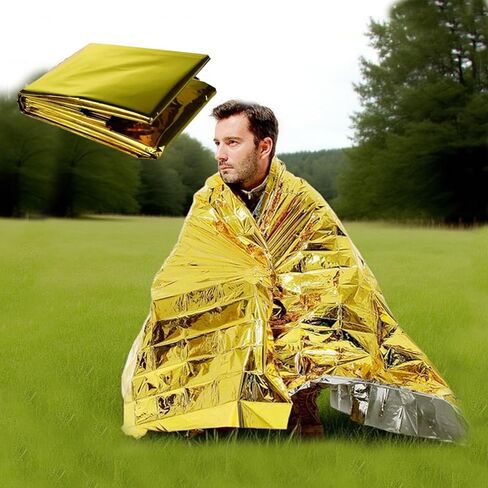 Emergency Blankets Mylar Thermal Blanket Survival Blankets for Heavy Duty Camping Gear,First Aid(Gold) in Saudi Arabia
