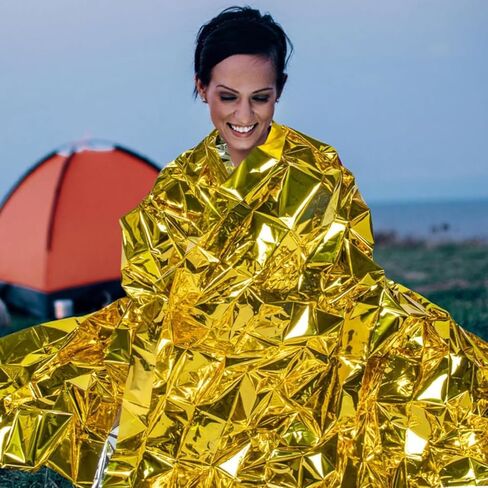 Emergency Blankets Mylar Thermal Blanket Survival Blankets for Heavy Duty Camping Gear,First Aid(Gold) in Saudi Arabia