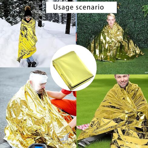 Emergency Blankets Mylar Thermal Blanket Survival Blankets for Heavy Duty Camping Gear,First Aid(Gold) in Saudi Arabia