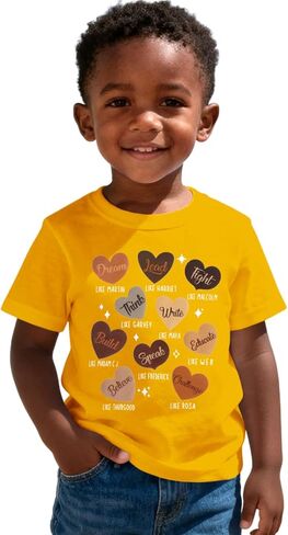 Toddler Boy Girl Black History T-Shirts Dream Lead Fight Black History Month Shirts for Kids Funny Letter Tee Tops in Saudi Arabia