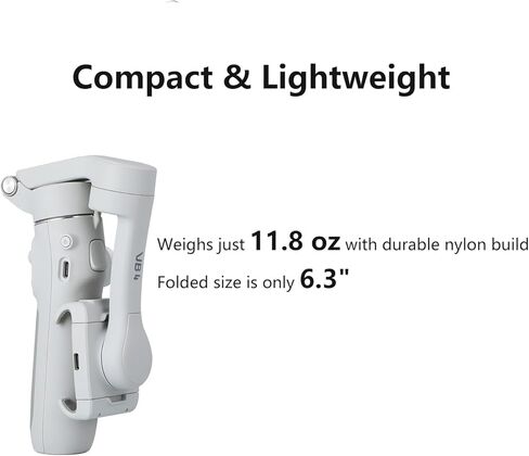 FeiyuTech VB4 مثبت انحراف للهاتف ثلاثي المحاور لهواتف iPhone وAndroid، هاتف ذكي محمول قابل للطي مع حامل ثلاثي وقضيب تمديد لمدونات الفيديو، TikTok، YouTube، السفر in Saudi Arabia