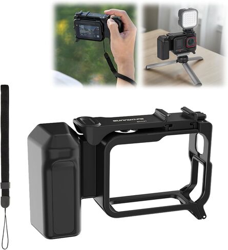 CAPART Hand Grip for Insta360 Ace Pro 2/1 Camera, Quick Release Modular Adapter with Frame Cage Cold Shoe and Shutter Button Camera Holder in Saudi Arabia