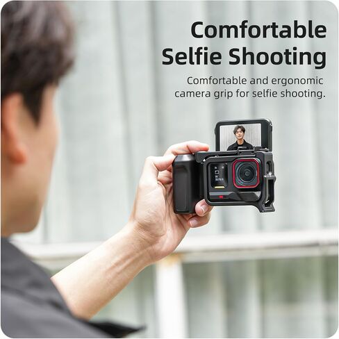 CAPART Hand Grip for Insta360 Ace Pro 2/1 Camera, Quick Release Modular Adapter with Frame Cage Cold Shoe and Shutter Button Camera Holder in Saudi Arabia