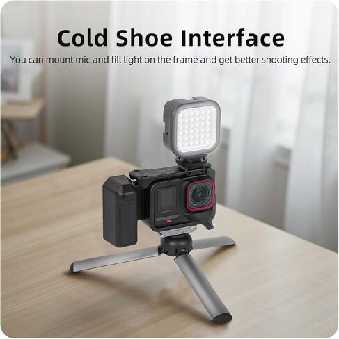 CAPART Hand Grip for Insta360 Ace Pro 2/1 Camera, Quick Release Modular Adapter with Frame Cage Cold Shoe and Shutter Button Camera Holder in Saudi Arabia