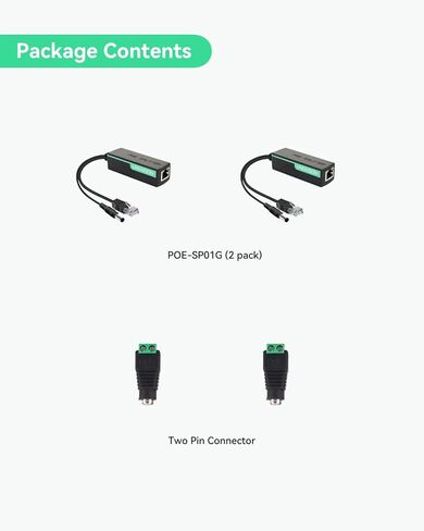 LINOVISION Mini Industrial Gigabit PoE+ إلى DC12V 2A Splitter، مع كتلة طرفية DC in Kuwait