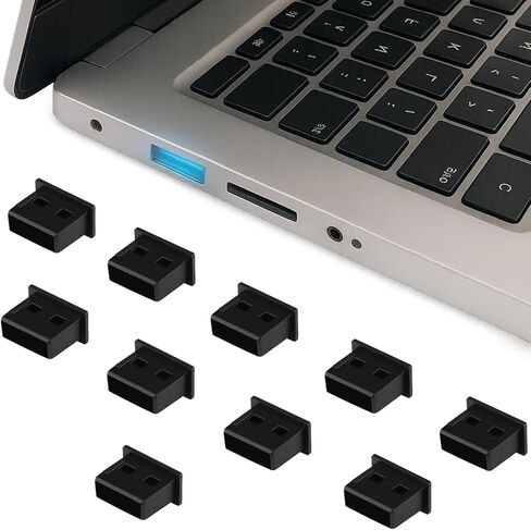 10-Pack USB Port Dust Covers – Black USB Protector Caps for USB-A Ports on Laptops, TVs, Routers & More in Saudi Arabia