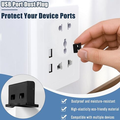 10-Pack USB Port Dust Covers – Black USB Protector Caps for USB-A Ports on Laptops, TVs, Routers & More in Saudi Arabia
