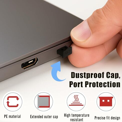 10-Pack USB Port Dust Covers – Black USB Protector Caps for USB-A Ports on Laptops, TVs, Routers & More in Saudi Arabia