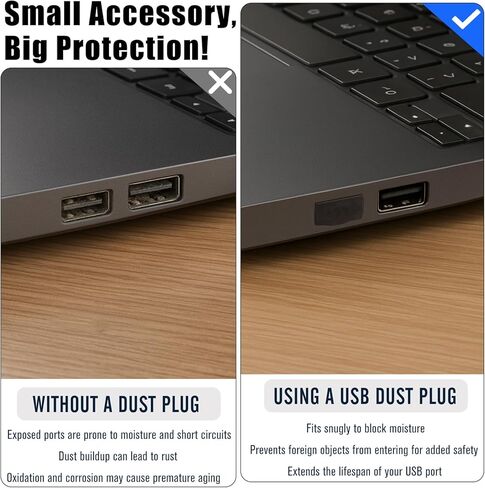 10-Pack USB Port Dust Covers – Black USB Protector Caps for USB-A Ports on Laptops, TVs, Routers & More in Saudi Arabia