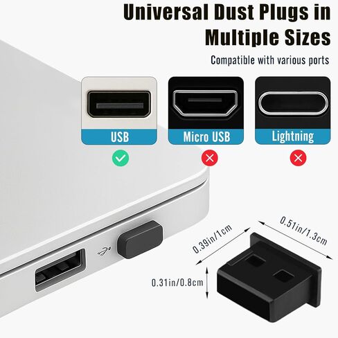 10-Pack USB Port Dust Covers – Black USB Protector Caps for USB-A Ports on Laptops, TVs, Routers & More in Saudi Arabia
