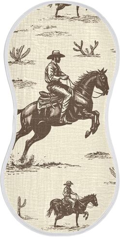 Western Pinks Cowgirl Hat Burp Cloths Baby Boys Girls Absorbent Soft Cotton Burping Cloths Rags, 2 Pack in Saudi Arabia