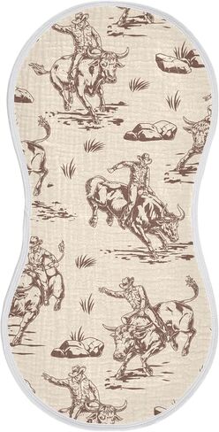 Western Pinks Cowgirl Hat Burp Cloths Baby Boys Girls Absorbent Soft Cotton Burping Cloths Rags, 2 Pack in Saudi Arabia
