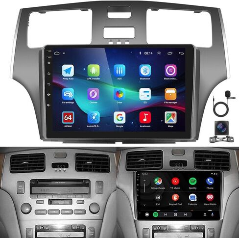 جهاز استقبال الوسائط الرقمية ستيريو للسيارة 2-Din لسيارة Lexus ES300/ES330 2001-2006، أجهزة استقبال صوت السيارة 9 بوصة مع دعم CarPlay Android Auto BT FM AHD GPS كاميرا احتياطية 2+64G in Kuwait