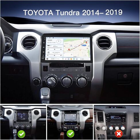جهاز استقبال راديو متعدد الوسائط بنظام أندرويد مقاس 10.2 بوصة لسيارة Toyota Tundra 2014-2019، مع CarPlay اللاسلكي وAndroid Auto، دقة 1280×720، شاشة لمس QLED، 8G+128G in Kuwait