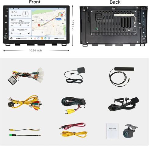 جهاز استقبال راديو متعدد الوسائط بنظام أندرويد مقاس 10.2 بوصة لسيارة Toyota Tundra 2014-2019، مع CarPlay اللاسلكي وAndroid Auto، دقة 1280×720، شاشة لمس QLED، 8G+128G in Kuwait