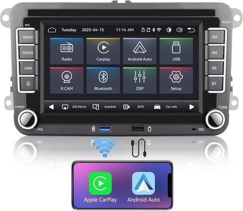 Fast Boot Linux Car Stereo | Bluetooth/Wireless CarPlay/Android Auto/FM/AM/RDS/USB | 100W DSP | Applicable to Golf 5 6 Passat Caddy EOS T5 CC Polo in Saudi Arabia