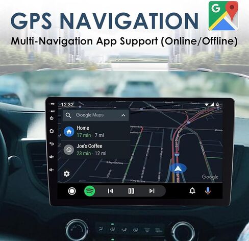 10 بوصات WiFi 6 Wireless CarPlay Android Auto Car Stereo، 32 جيجا بايت مزدوج Din HD شاشة تعمل باللمس، بلوتوث 5.4، كاميرا احتياطية، نظام تحديد المواقع العالمي، مناسب لجميع السيارات in Kuwait