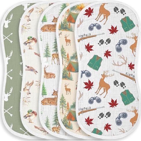 5 Pack Baseball Sport Burp Cloths Baby Boys Girls with Baseball Pattern, Large Cotton Burp Rags for Newborns Gifts Nursery Decor Extra Soft and Absorbent 9.8X19.6inches in Kuwait