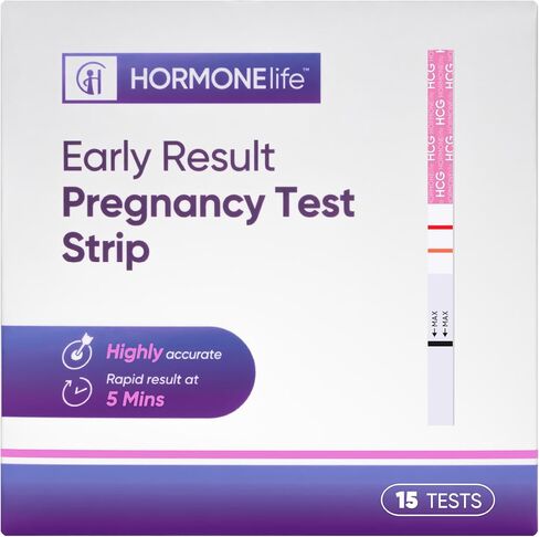 HORMONElife Early Result HCG Pregnancy Test Strips for Women, 15 Count | Detect Pregnancy Before Missed Period, Accurate Home Urine Testing, Fast & Reliable Results in Saudi Arabia