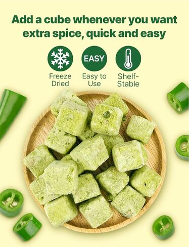 (100g/ 3.5oz) XL Korean Spicy Pepper Cubes – Easy Drop-In Heat for Soups, Stir-Fries, Noodles & More Freeze Dried Chopped Cheongyang Chili Pepper Big Size From Korea 한국산 동결건조 다진 청양고추 in Saudi Arabia