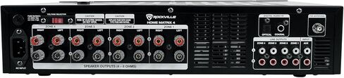 حزمة Rockville: حزمة Home Matrix 4 Zone 8 Channel متعددة الغرف/مستقبل المصدر/مضخم الصوت مع (8) أزواج مكبرات صوت سقف Elite C616 مقاس 6.5 بوصة 16 أوم، ومكبر صوت حريري قابل للتعديل (9 قطع) in Saudi Arabia