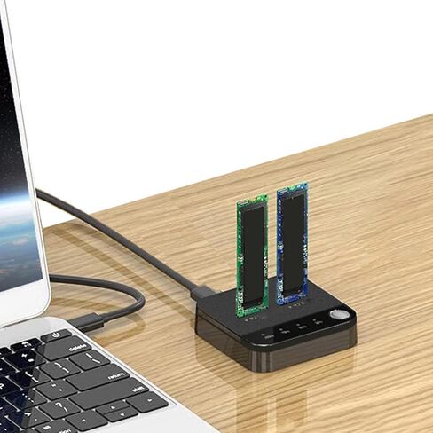 Universal M.2 SSD Cloner Dual Bay 20Gbps | Offline NVMe Cloning No PC, All M.2 Sizes Supported, USB C Powered No Tools, Enhanced Cooling, for IT Pros, , Photographers in Saudi Arabia