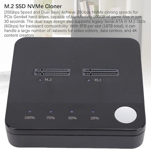 Universal M.2 SSD Cloner Dual Bay 20Gbps | Offline NVMe Cloning No PC, All M.2 Sizes Supported, USB C Powered No Tools, Enhanced Cooling, for IT Pros, , Photographers in Saudi Arabia