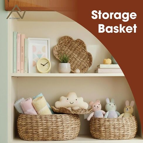 Boho Rattan Basket Set of 2, Scalloped Wicker Storage Baskets with Lids, Handwoven Woven Storage Basket Decorative Basket, Vintage Picnic Basket, Wicker Bread Basket, Natural Decorative Storage in Saudi Arabia