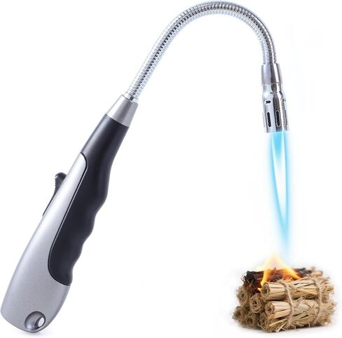 ولاعة لهب نفاث طويلة من البوتان، شعلة قابلة لإعادة الملء، رقبة مرنة 360 درجة، لهب نفاث مقاوم للرياح، نافذة وقود مرئية، لمدفأة المطبخ والشواية وشمعة التخييم (لا يتضمن البيوتان) in Kuwait