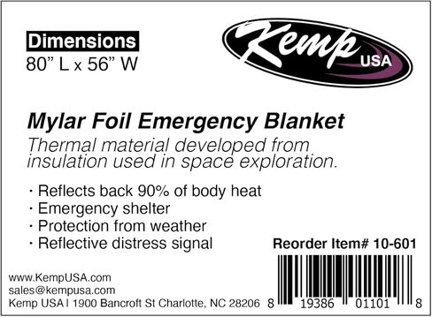 Kemp USA 6.5' Aluminum Gray Multi-Purpose First Aid Mylar Emergency Blanket in Saudi Arabia