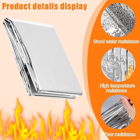 1 Pcs Emergency Thermal Blanket for Outdoor Survival and Travel Insulation Sheet for Hiking Camping and First Aid Family (Silvery) in Saudi Arabia