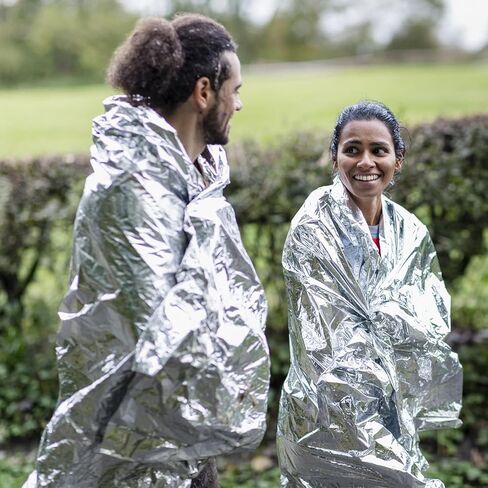 1 Pcs Emergency Thermal Blanket for Outdoor Survival and Travel Insulation Sheet for Hiking Camping and First Aid Family (Silvery) in Saudi Arabia