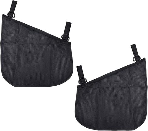 Alovexiong 2 Pack Universal Stroller Organizer Bag, Side Sling Cargo Stroller Net, Non-Slip and Adjustable Straps Storage Mesh Bag for Baby Accessories, Mesh Cargo Net for Stroller Storage - Black in Saudi Arabia