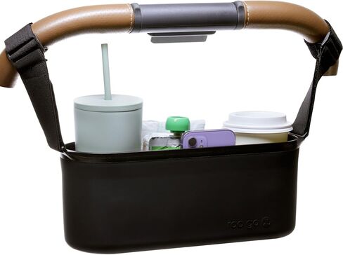Universal Silicone Stroller Organizer by roo go | Waterproof, Durable, Easy-to-Clean Caddy with Secure Cup Holders | 100% BPA-Free, Eco-Friendly, Anti-Slip Straps fit Uppababy, Nuna, Doona & More in Saudi Arabia