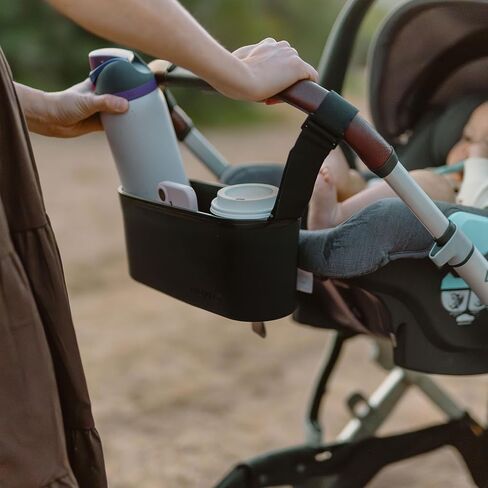 Universal Silicone Stroller Organizer by roo go | Waterproof, Durable, Easy-to-Clean Caddy with Secure Cup Holders | 100% BPA-Free, Eco-Friendly, Anti-Slip Straps fit Uppababy, Nuna, Doona & More in Saudi Arabia