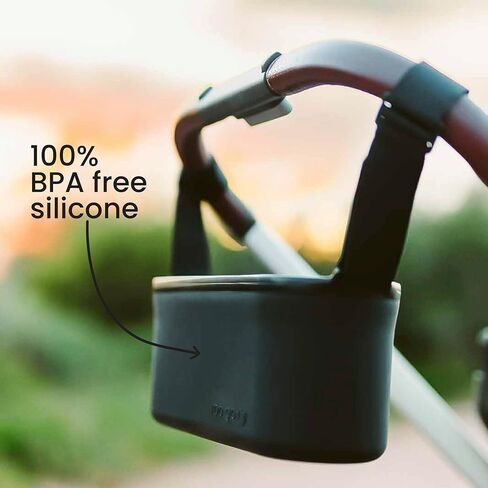 Universal Silicone Stroller Organizer by roo go | Waterproof, Durable, Easy-to-Clean Caddy with Secure Cup Holders | 100% BPA-Free, Eco-Friendly, Anti-Slip Straps fit Uppababy, Nuna, Doona & More in Saudi Arabia