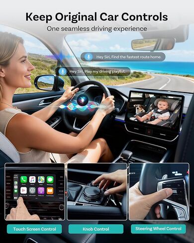 OTTOCAST Baby Car Camera Displaying on Car Screen,1080P Clear No-Glow Night Vision,Split-Screen Navigation,150°Wide Angle,Car Baby Monitor with Built-in Wireless CarPlay Cabin Care Car Adapter 2026 in Saudi Arabia
