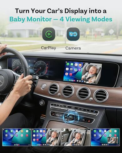 OTTOCAST Baby Car Camera Displaying on Car Screen,1080P Clear No-Glow Night Vision,Split-Screen Navigation,150°Wide Angle,Car Baby Monitor with Built-in Wireless CarPlay Cabin Care Car Adapter 2026 in Saudi Arabia