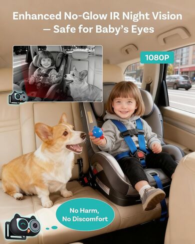 OTTOCAST Baby Car Camera Displaying on Car Screen,1080P Clear No-Glow Night Vision,Split-Screen Navigation,150°Wide Angle,Car Baby Monitor with Built-in Wireless CarPlay Cabin Care Car Adapter 2026 in Saudi Arabia