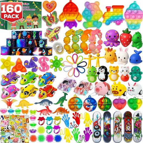 62 Pack Fidget Toys Set, Sensory Party Favors Gifts for Kids Adults Stress Relief Stocking Stuffers Pop It Autism Autistic Bulk Boys Girls Goodie Bags Treasure Box Classroom Prizes in Kuwait
