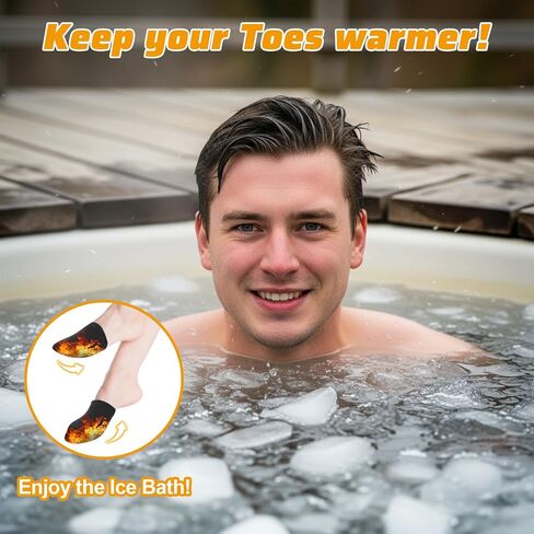 2 Pairs Ice Bath Toe Warmers, Cold Plunge Toe Covers, Soft Reusable Neoprene Toes Socks Foot Warmer Booties for Ice Baths & Cold Plunge Tub Accessories, Hiking, Camping in Saudi Arabia