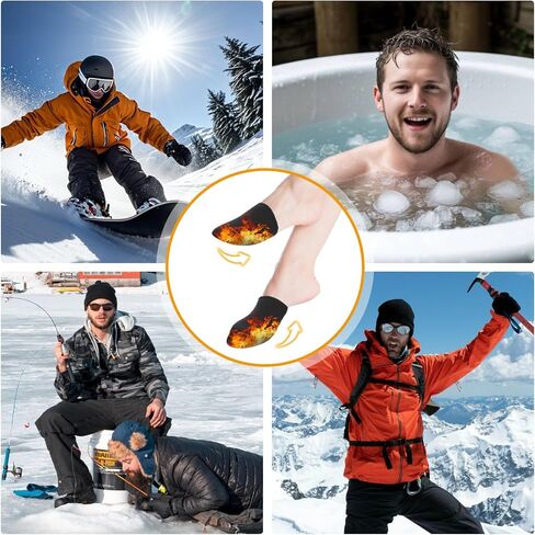 2 Pairs Ice Bath Toe Warmers, Cold Plunge Toe Covers, Soft Reusable Neoprene Toes Socks Foot Warmer Booties for Ice Baths & Cold Plunge Tub Accessories, Hiking, Camping in Saudi Arabia