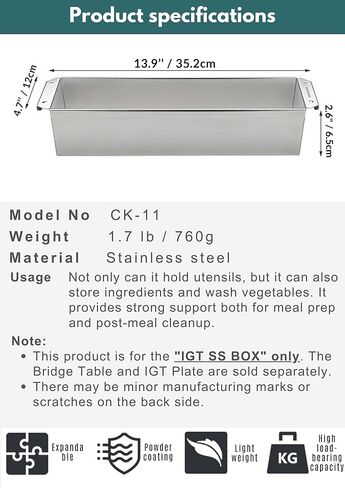 CAMPINGMOON IGT Compatible Half Unit 2L Shallow Stainless Steel Box CK-11 in Saudi Arabia