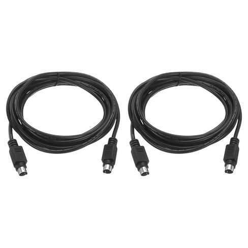 كابل تمديد PS/2 للماوس ولوحة المفاتيح بطول 9.8 قدم - عبوتان 28 AWG 6 Pin UL2464 كابل تمديد أسلاك نحاسية ذكر إلى ذكر للوحة مفاتيح الماوس المستديرة PS/2، أسود in Kuwait